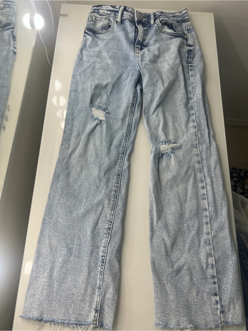 art class Light Wash Distressed Flare Jeans